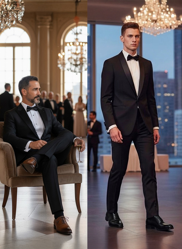 男人們穿著晚禮服與Wholecut Oxford的穿搭風格_手機圖