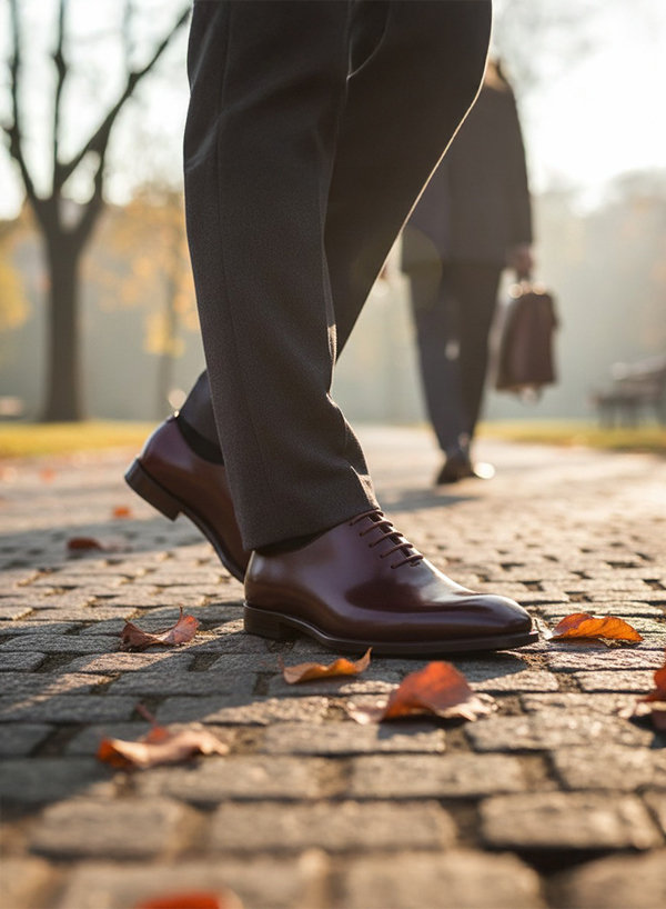 棕色全裁片牛津鞋穿搭,紳士秋季風格