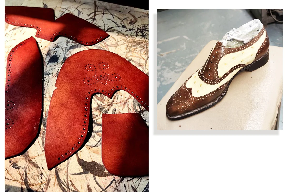 牛津鞋裁片及拼接成品鞋