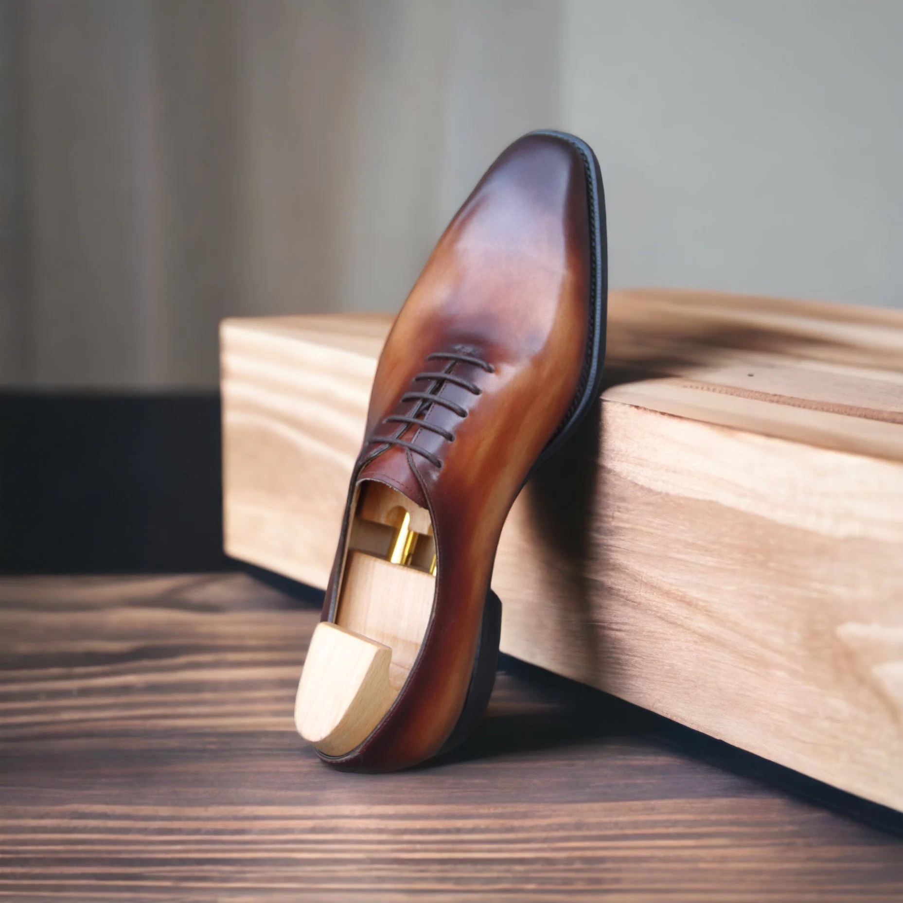 放置鞋撐的一片式牛津鞋/整切牛津鞋