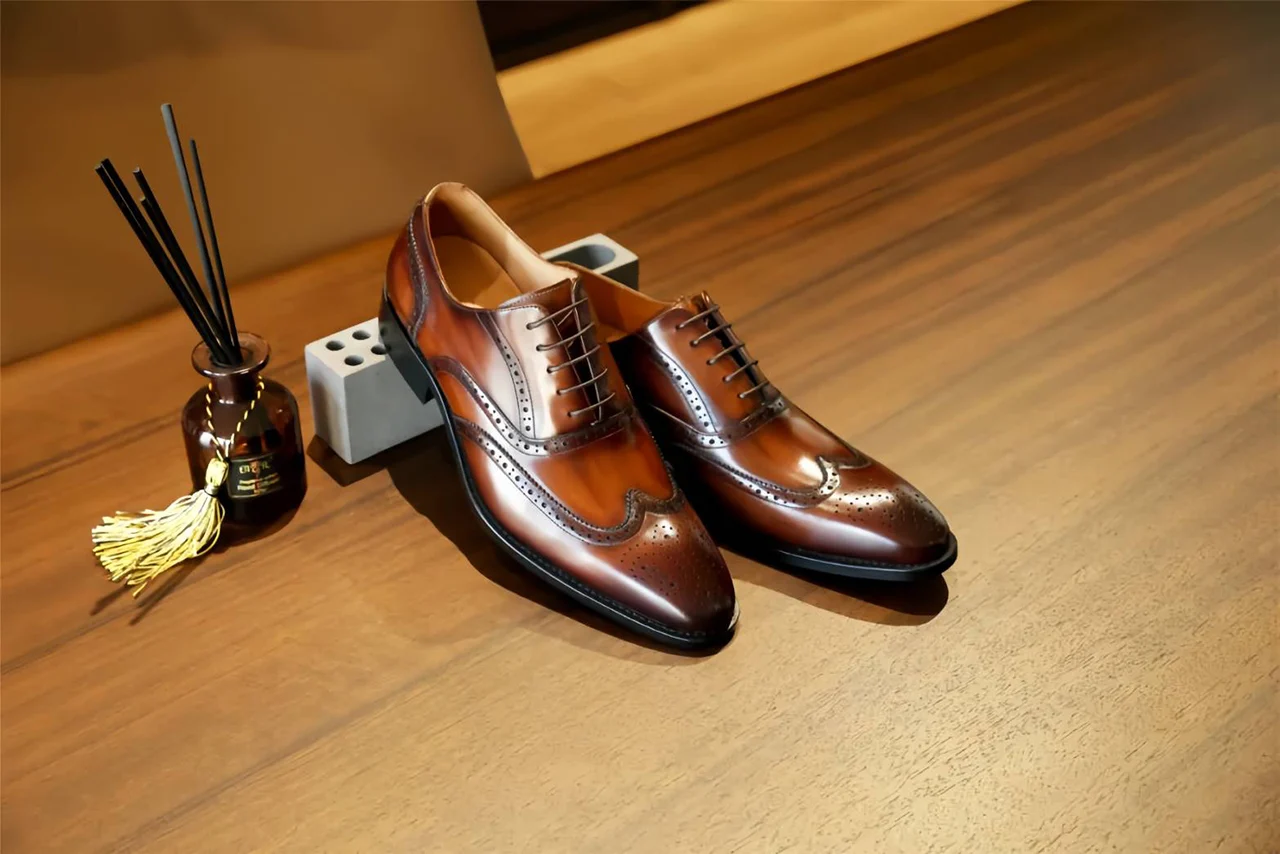 刷色翼尖牛津鞋