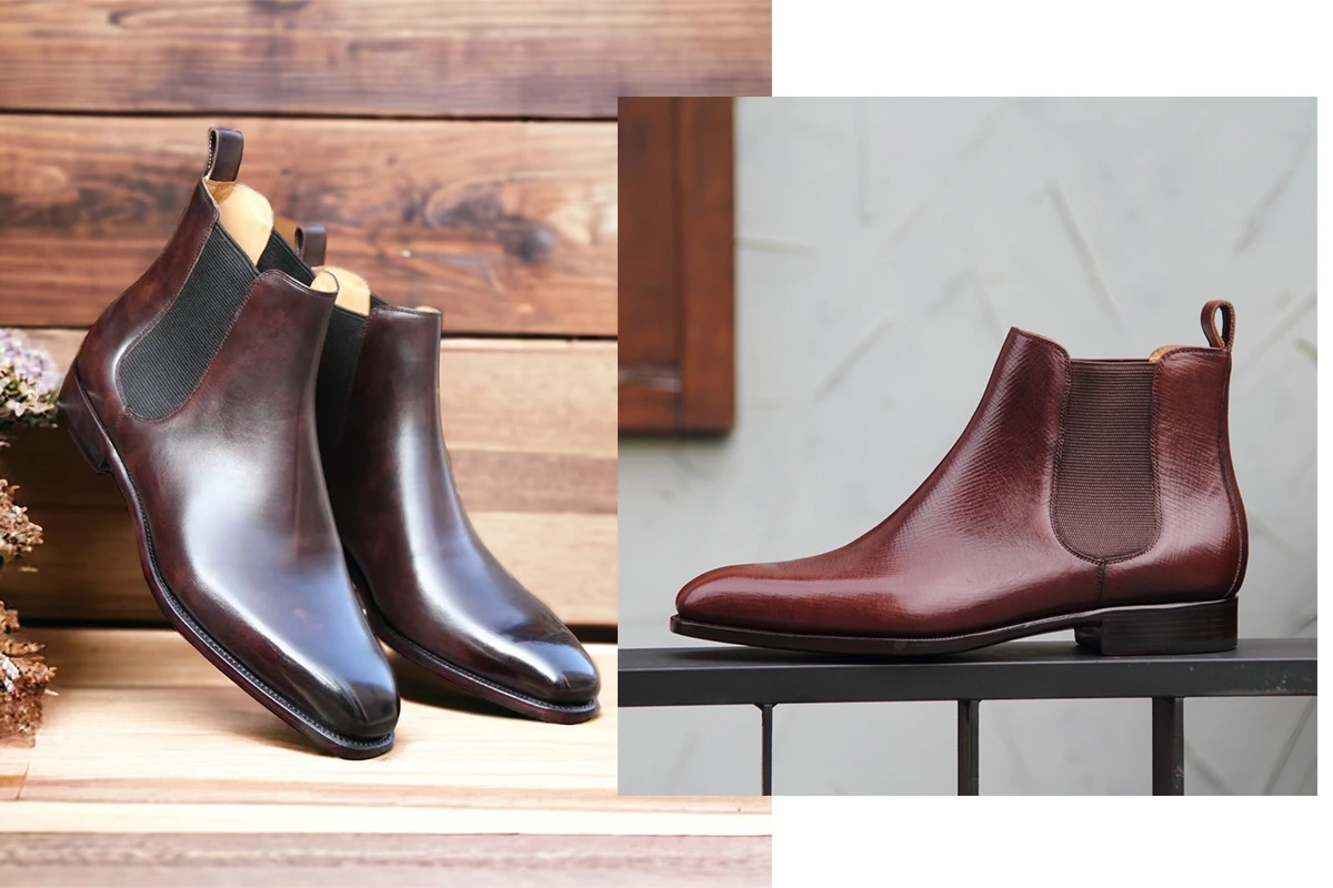 深棕色切爾西靴與焦糖色切爾西靴