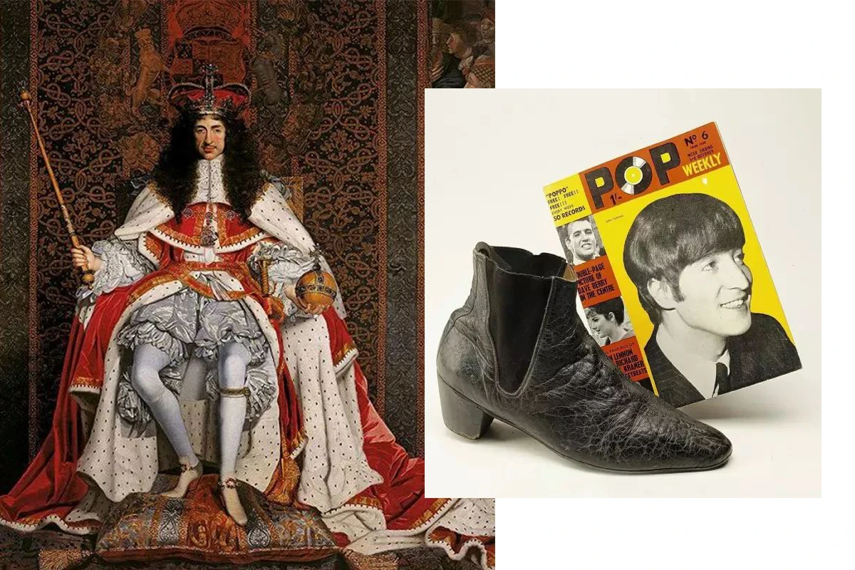 歐洲貴族穿著高跟鞋的男性