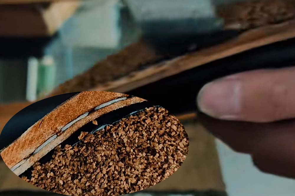 鞋中以軟木填空使其舒適